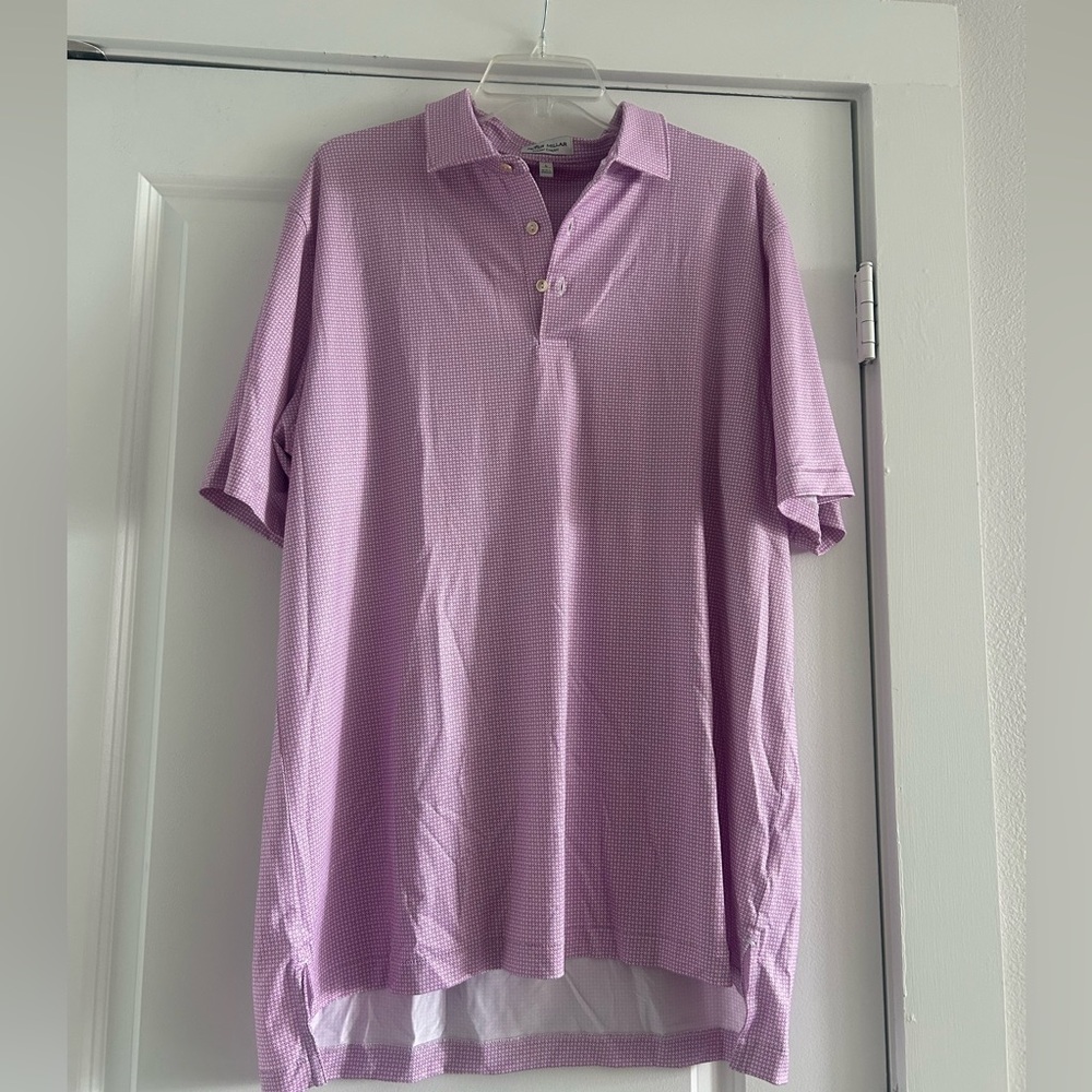 Peter Millar Pink Print Polo Shirt